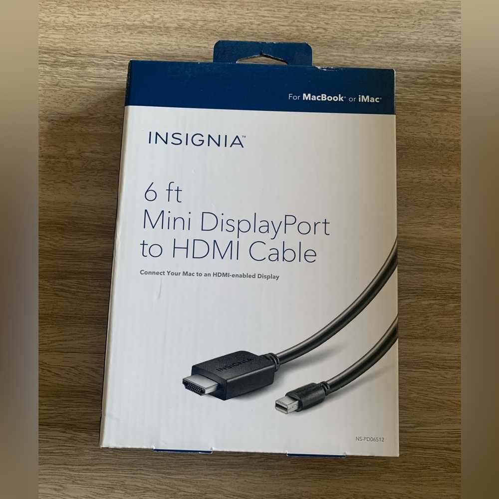 NWT 6 ft Mini DisplayPort to HDMI Cable  For MacBook or iMac 1080p & Ultra HD 4K
